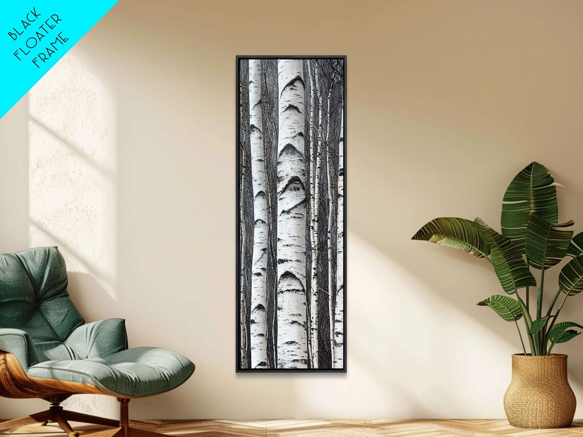 Birch Tree Forest Framed Print Rustic Nature Wall Art Farmhouse Rustic Bedroom Or Living Room Decor - Image 2