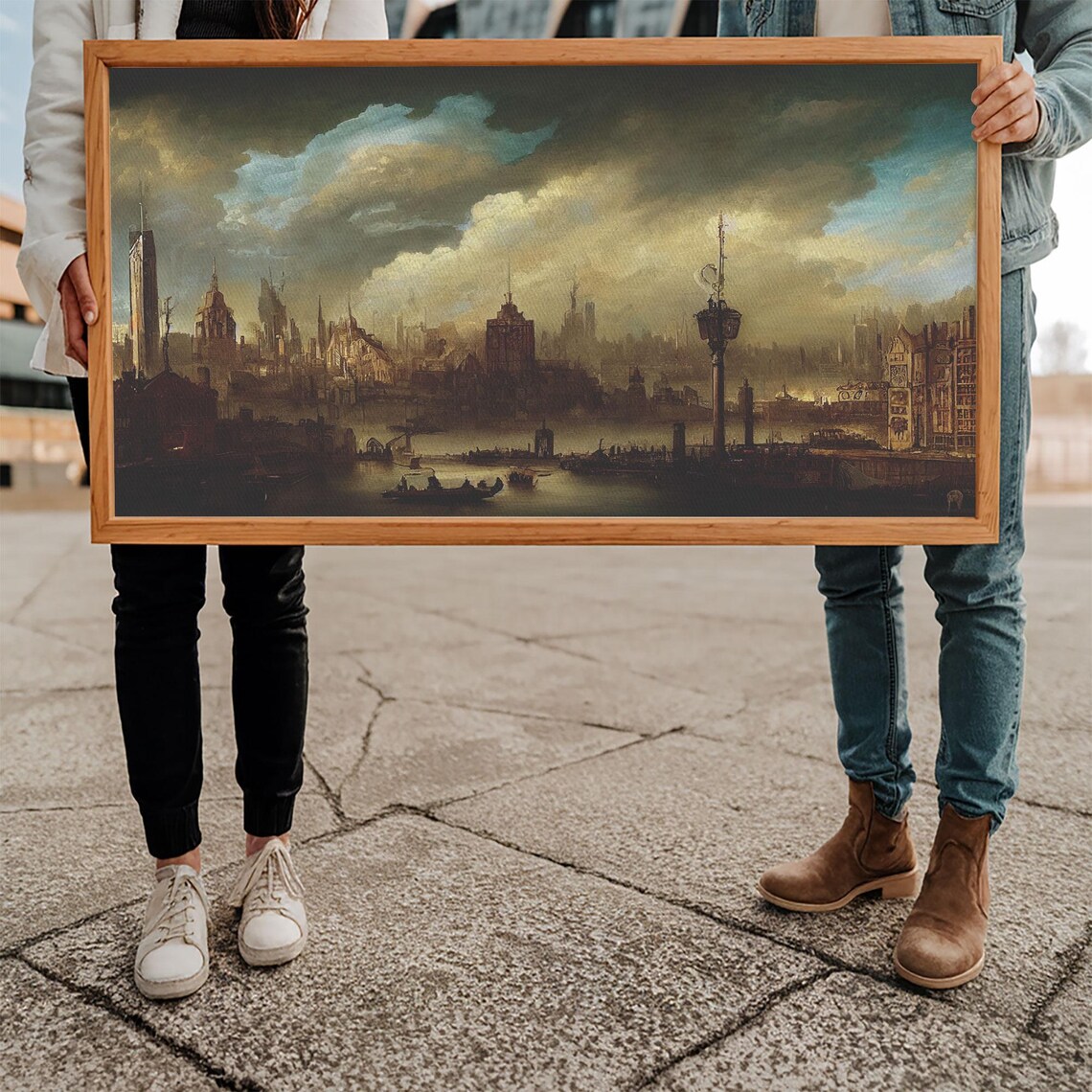 Victorian Steampunk Cityscape, Concept Art Print