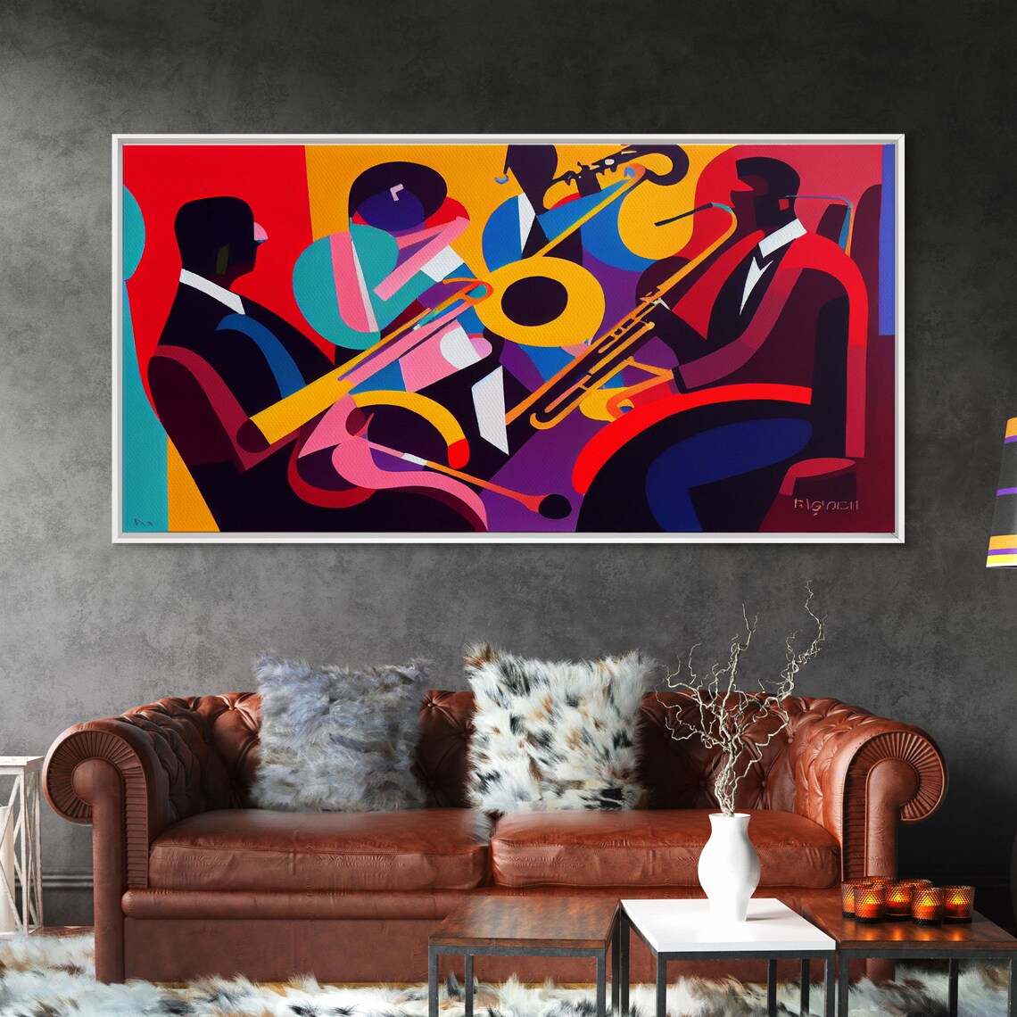 Jazz Music Oil Painting Art Print, Abstract Decor - Image 6