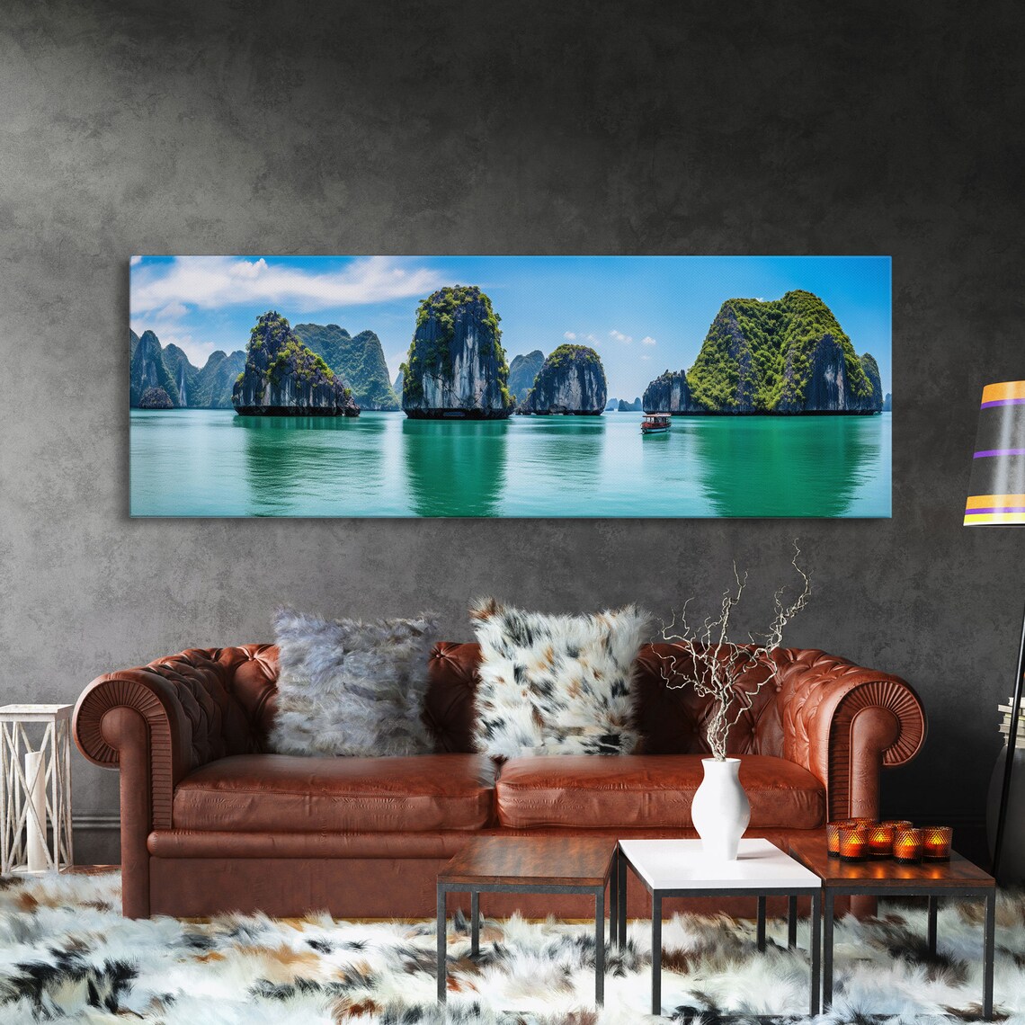 Ha Long Bay Vietnam Limestone Karsts Emerald Water Panoramic Poster - Image 3