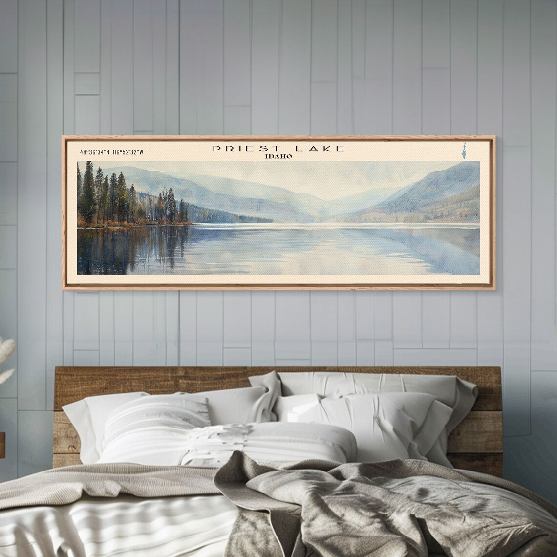 Priest Lake Idaho Travel Poster, Lake House Decor - Image 4
