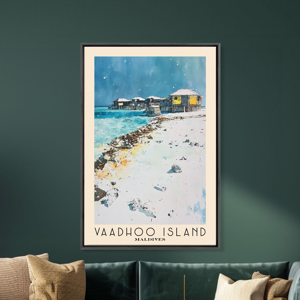 Vaadhoo Island Maldives Overwater Villas White Sand Beach Poster - Image 5