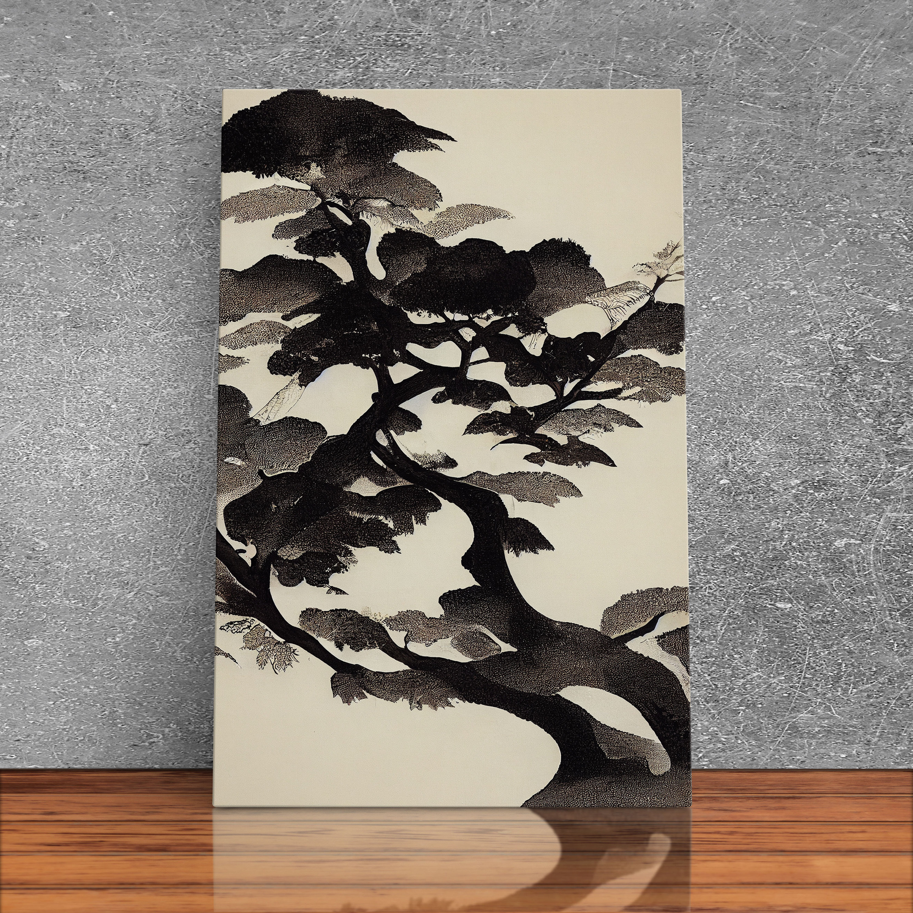 Black and White Japanese Maple Tree Wall Art Print - Image 3