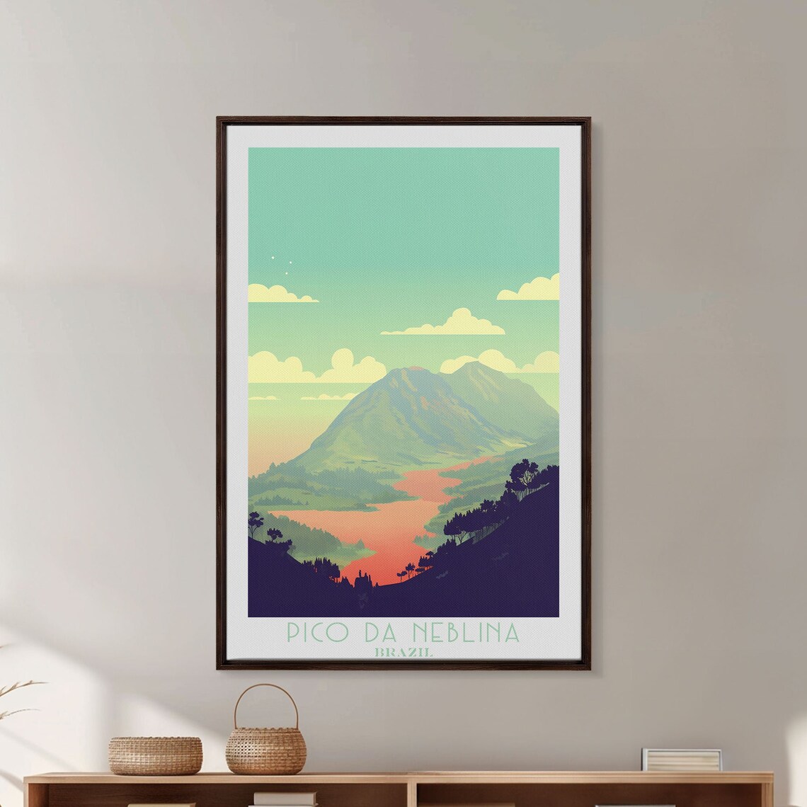 Pico Da Neblina Brazil Mountain Peak Lake View Sunset Travel Poster - Image 4