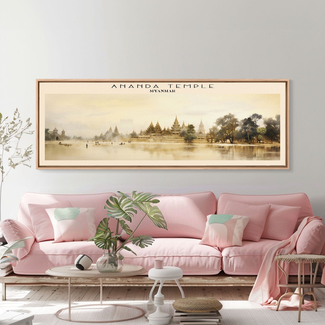 Ananda Temple Myanmar Golden Spires Water Reflection Travel Poster - Image 3