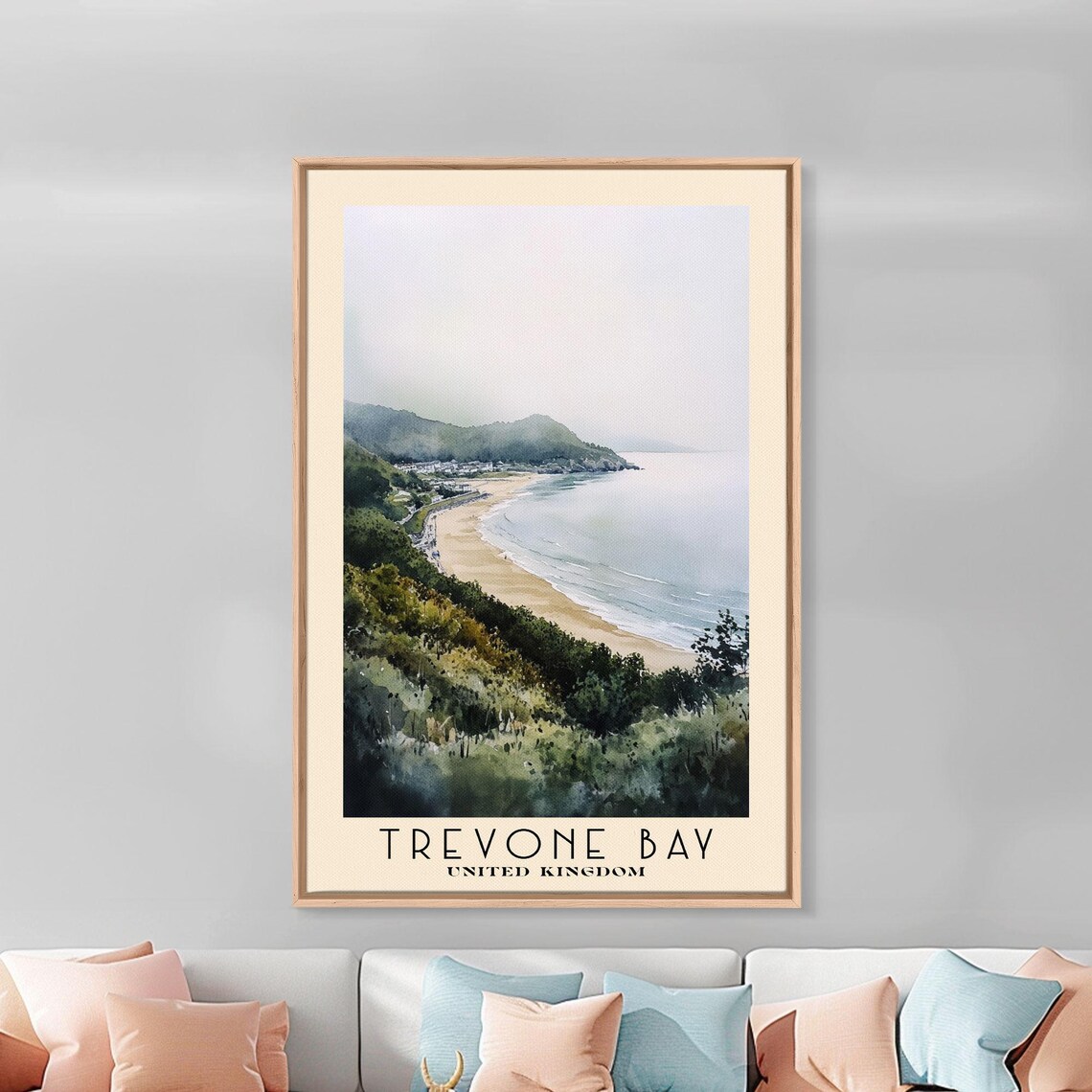 Trevone Bay United Kingdom Watercolor Print Vacation Gift United Kingdom Wall Art Beach Painting Beach Decor Beach Or Lakehouse Art - Image 2