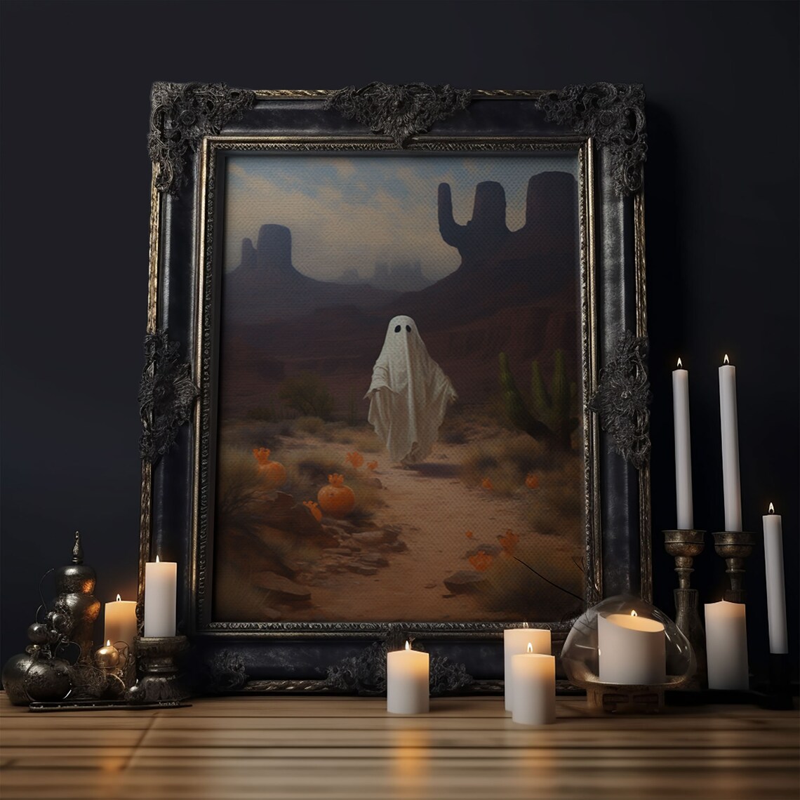 Wild West Cowboy Ghost Halloween Western Art Print - Image 6