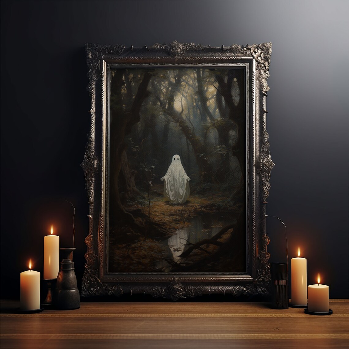 Ghost Dancing in a Haunted Forest, Vintage Art Print - Image 3