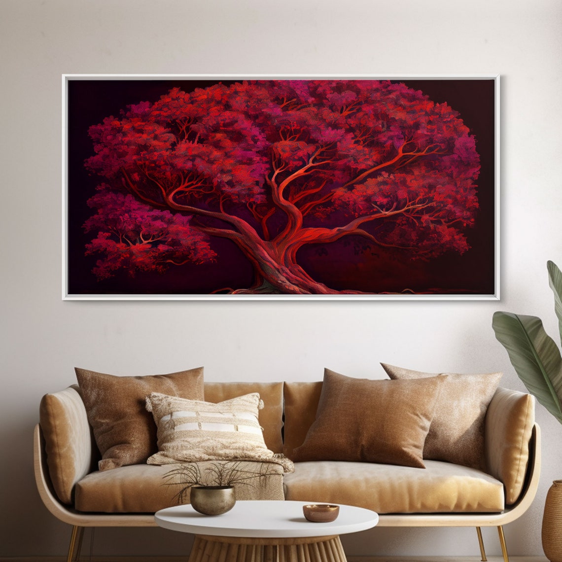 Blood Red Tree Glowing Crimson Foliage Dark Moody Night Poster - Image 5