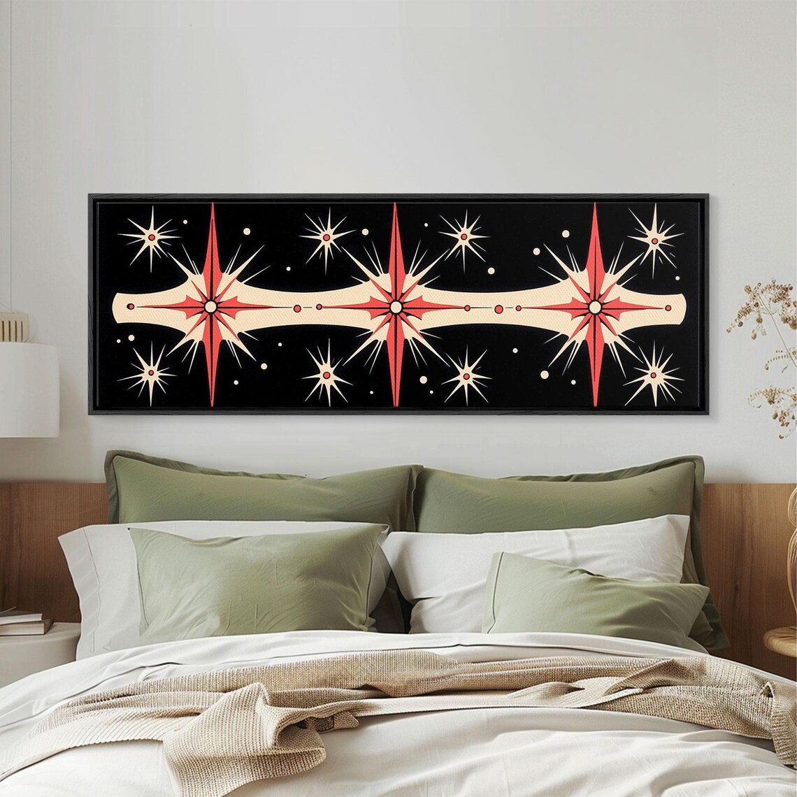 Atomic Age Starburst Red Black Mid Century Modern Retro Art Poster - Image 4