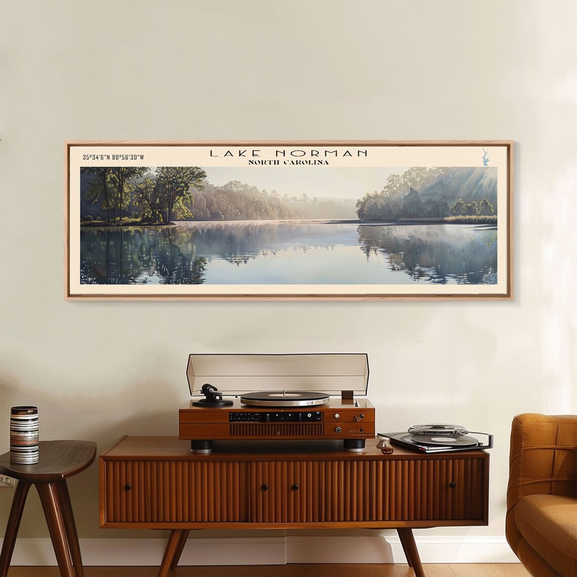 Lake Norman North Carolina Travel Poster, Lake House Decor - Image 4