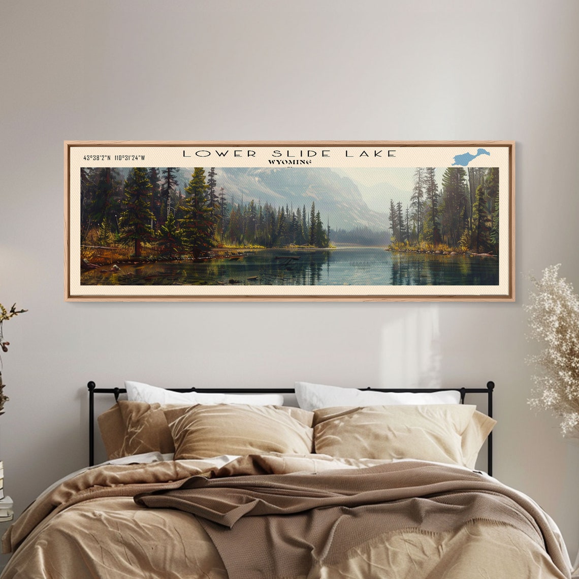 Lower Slide Lake Wyoming Towering Spruce Misty Mountain Mirror Poster - Image 3