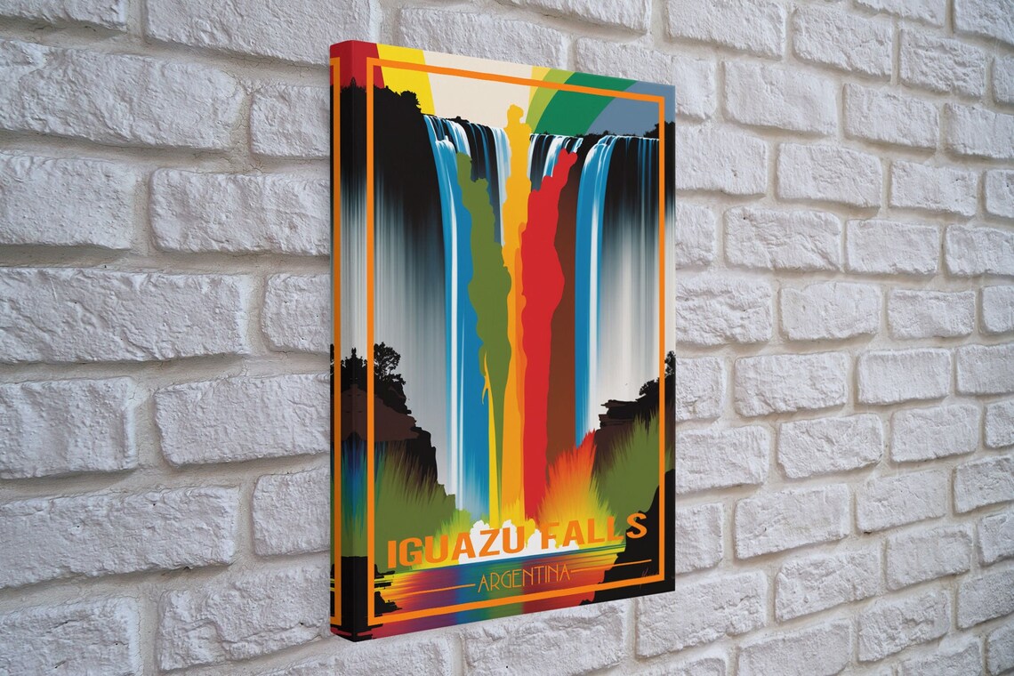 Iguazu Falls Argentina Rainbow Waterfall Vintage Travel Wall Poster - Image 4