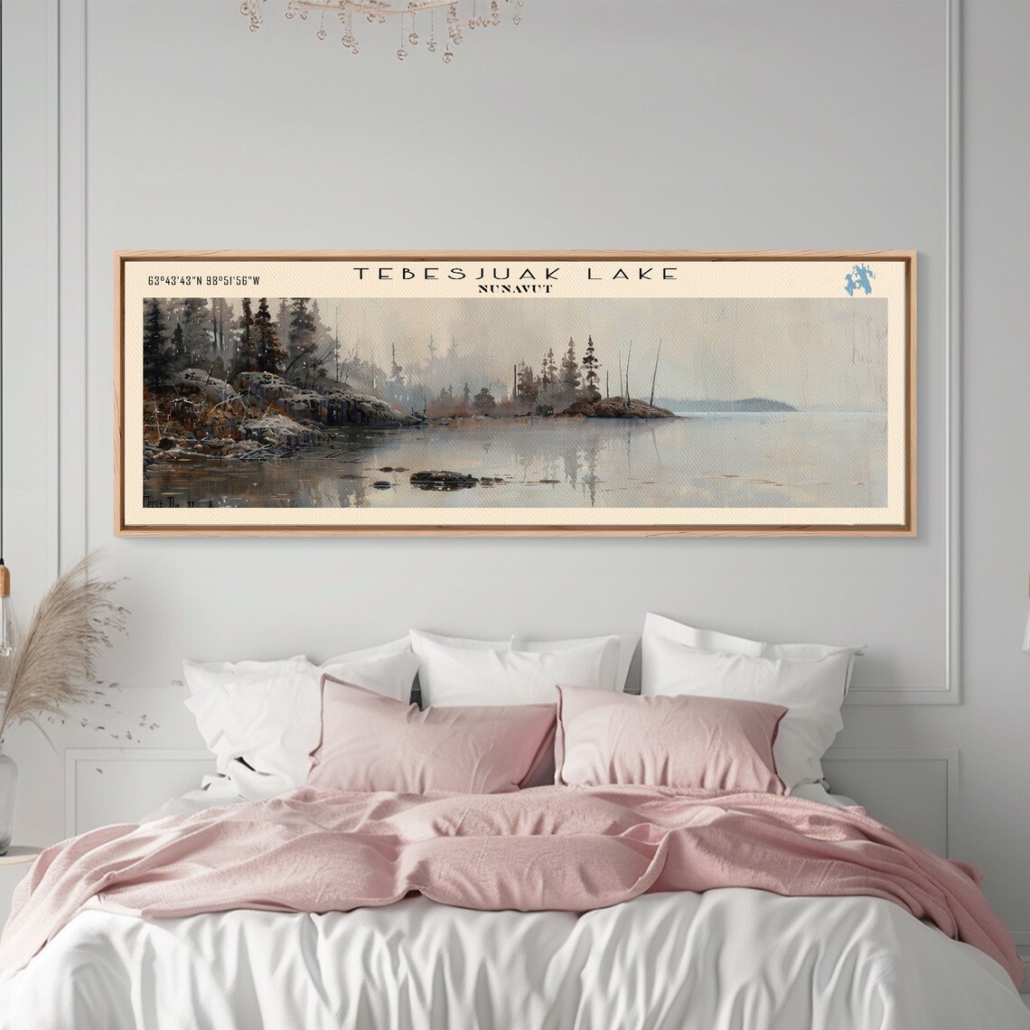 Tebesjuak Lake Nunavut Foggy Boreal Shore Pine Forest Travel Poster - Image 2