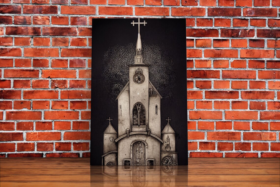 Gothic Church Art Print, Christian Wall Decor - Image 2