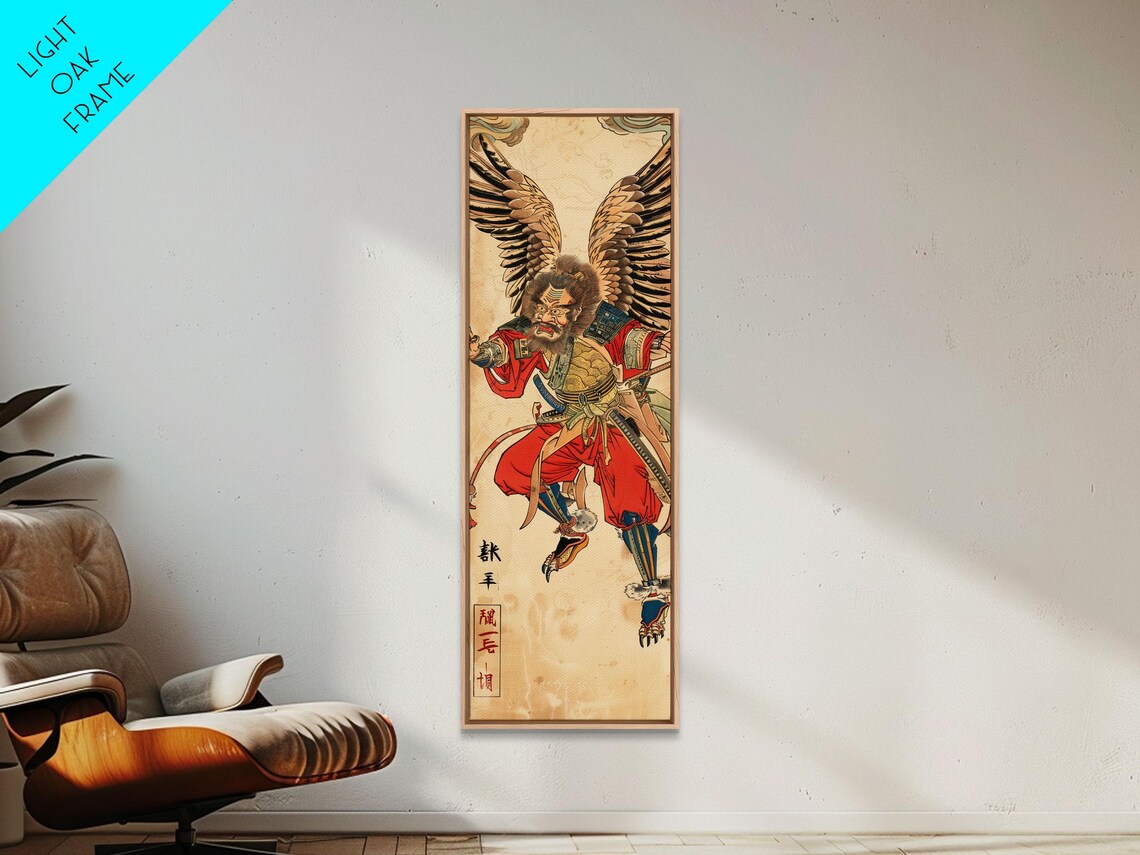 Samurai Warrior With Eagle Wings, Ukiyo-E Art Print - Image 2