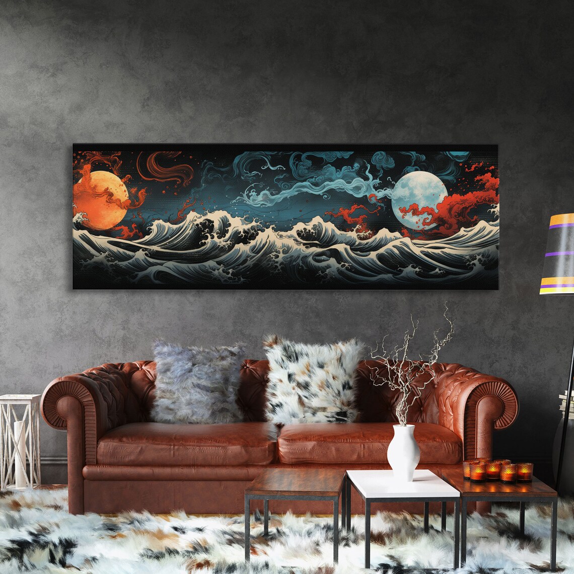 Hokusai-Inspired Japanese Minimalist Wall Art Print - Image 3
