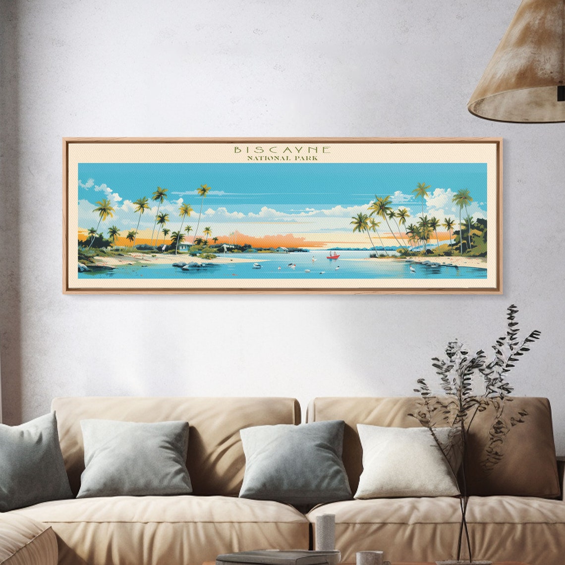 Biscayne National Park Florida Beach Sunset Palm Trees Travel Poster - Image 4