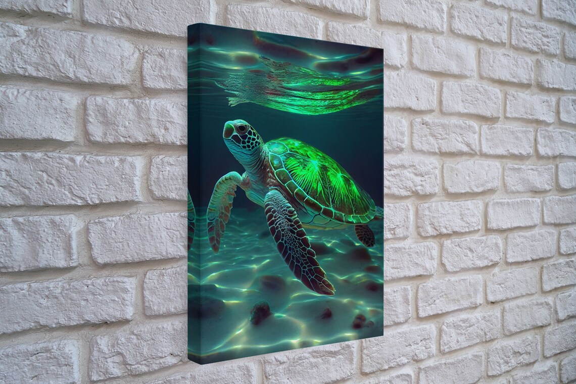 Sea Turtles Swimming In The Ocean Art Print - Image 4