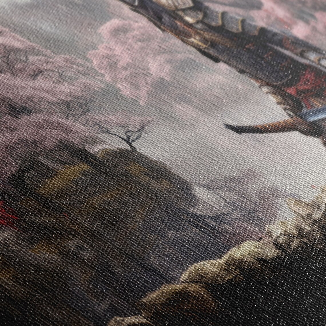 Samurai Among Cherry Blossoms, Watercolor Art Print - Image 2
