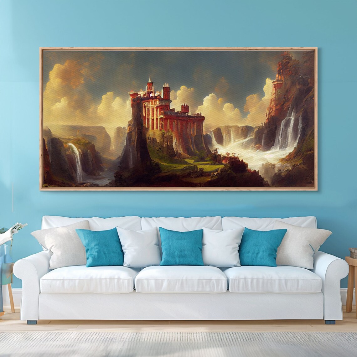Castle in the Sky Watercolor Art Print, Fantasy Landscape - Image 3
