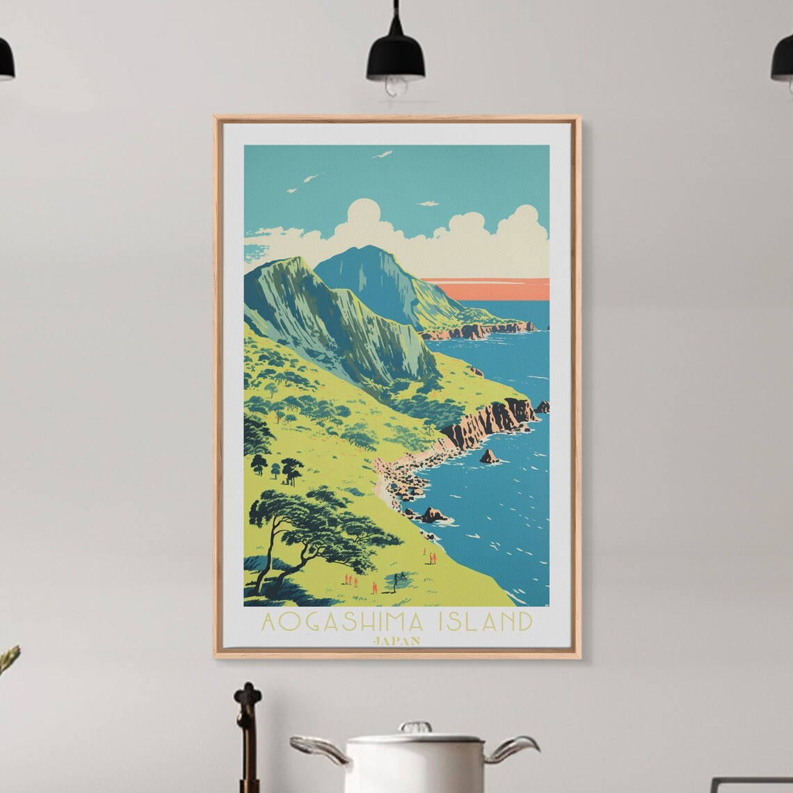 Aogashima Island Japan Volcanic Coast Green Cliffs Ocean View Poster - Image 5