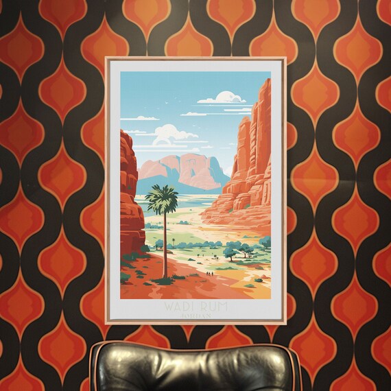 Wadi Rum Framed Print Travel Poster Original Wall Art Home Decor Gift For Travel Lover Wall Hanging