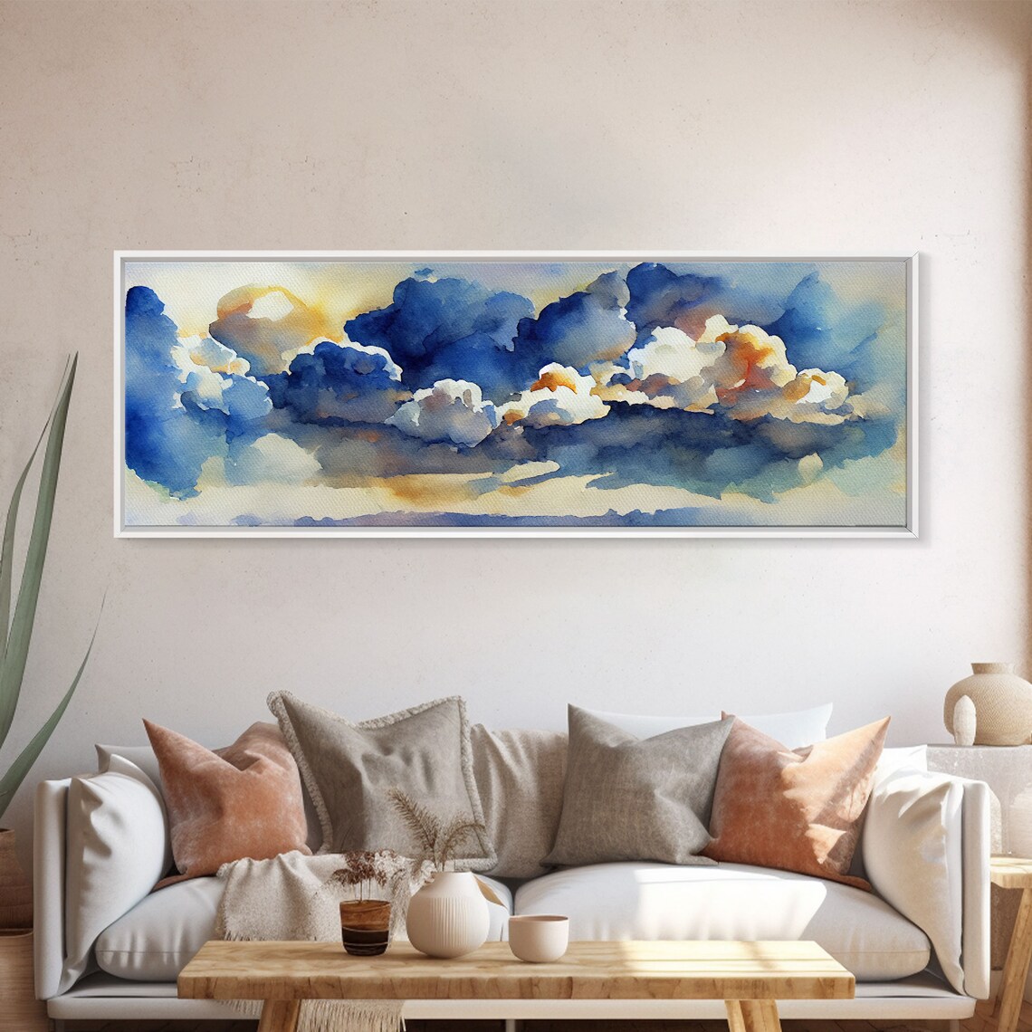 Whimsical Clouds and Blue Sky Art Print, Minimalist - Image 5