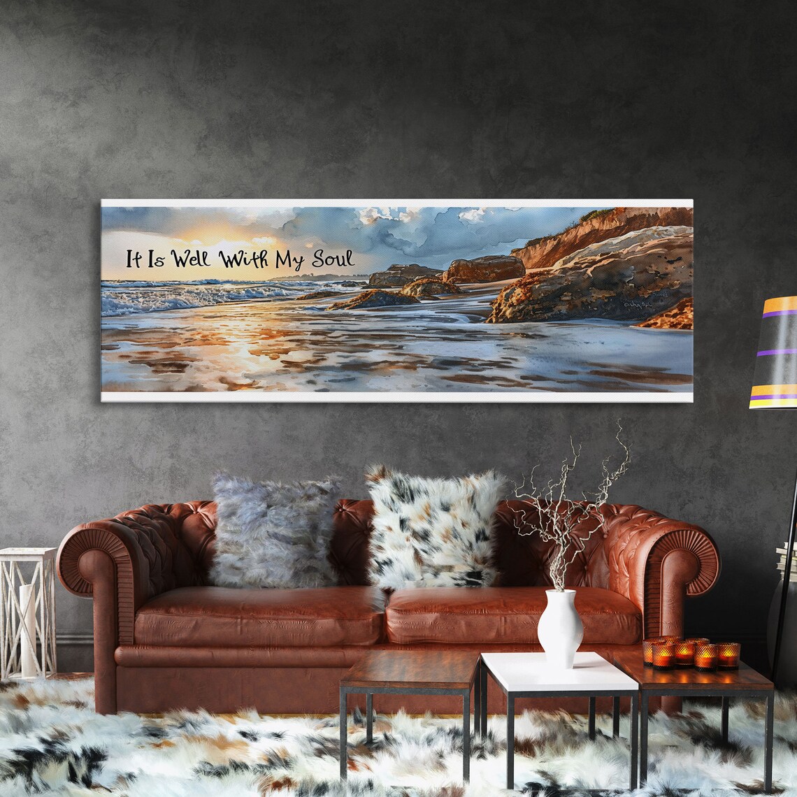 It Is Well With My Soul Beach Coastal Christian Art Print - Image 3
