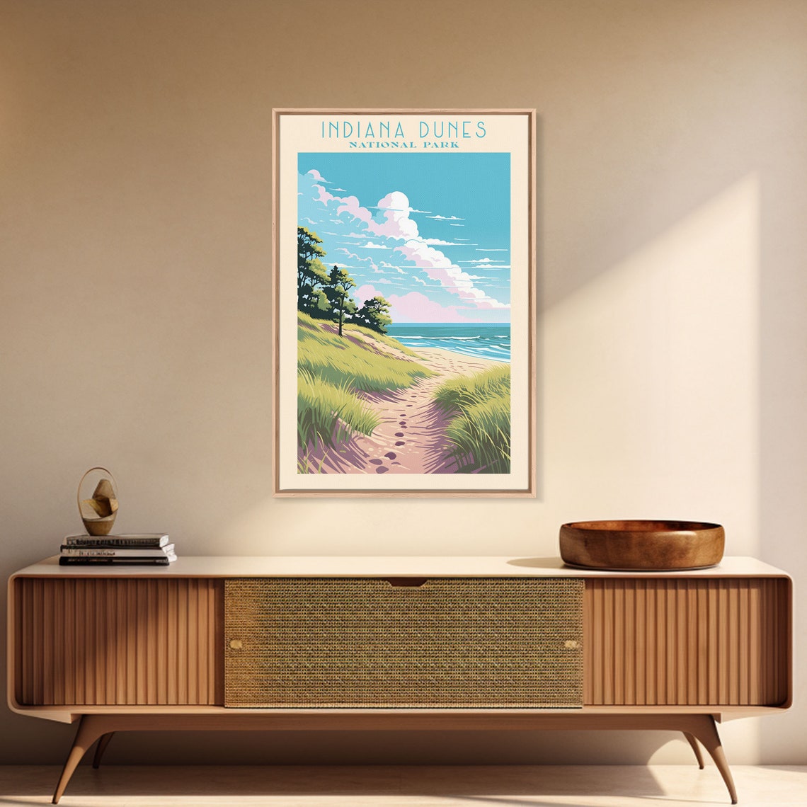 Indiana Dunes National Park Travel Poster Art Print Wall Art Indiana Travel Art Midcentury Modern Travel Decor Wall Art - Image 3