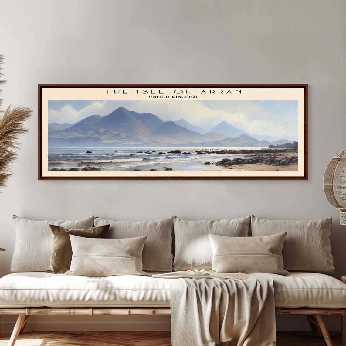 Isle of Arran Scotland Rocky Shore Blue Mountain Coast Travel Poster - Image 2