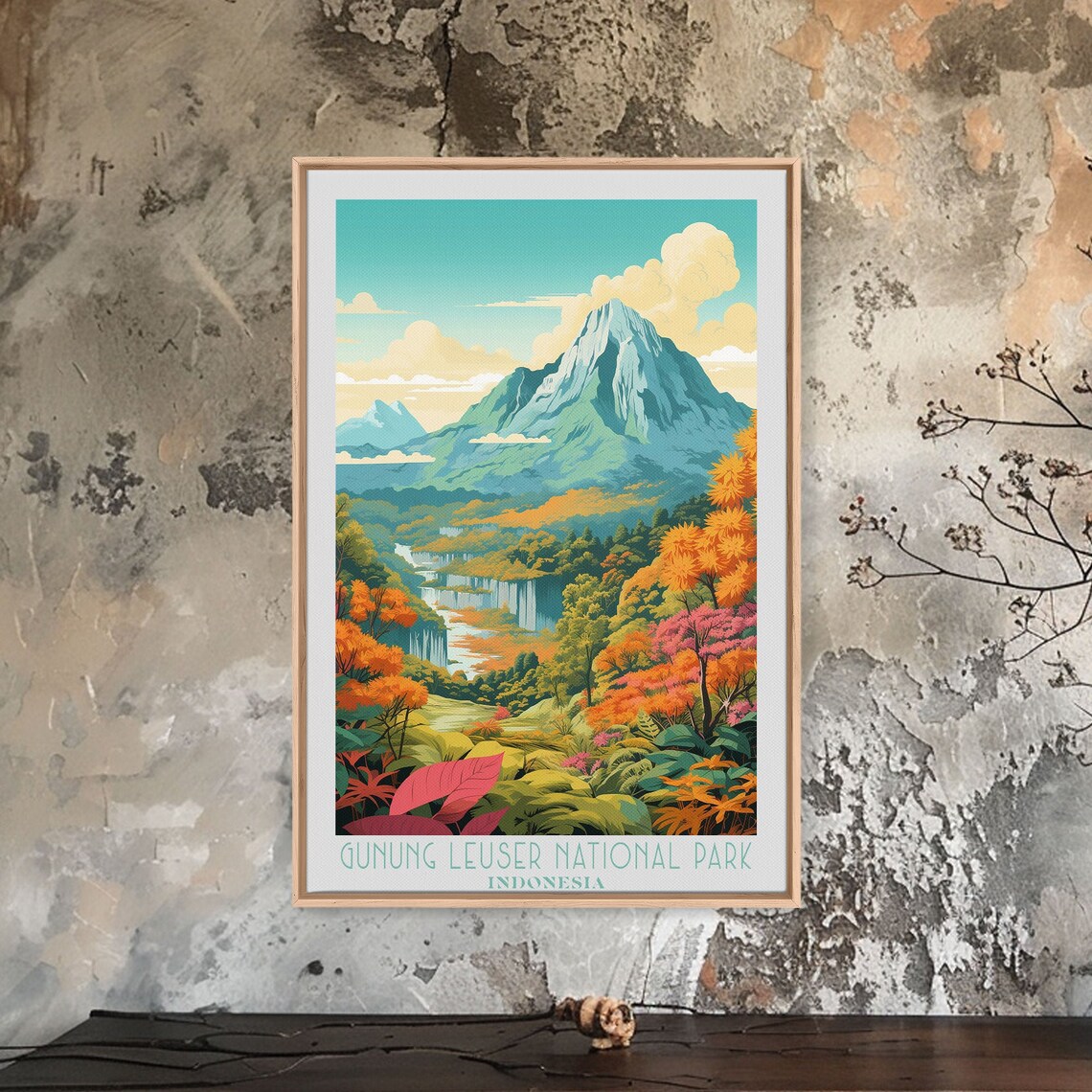 Gunung Leuser National Park Indonesia Rainforest Waterfall Peak Travel Poster - Image 4