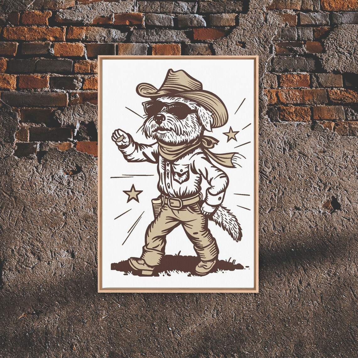 Cowboy Sheriff Dog Print, Western Puppy Art Poster - Image 5