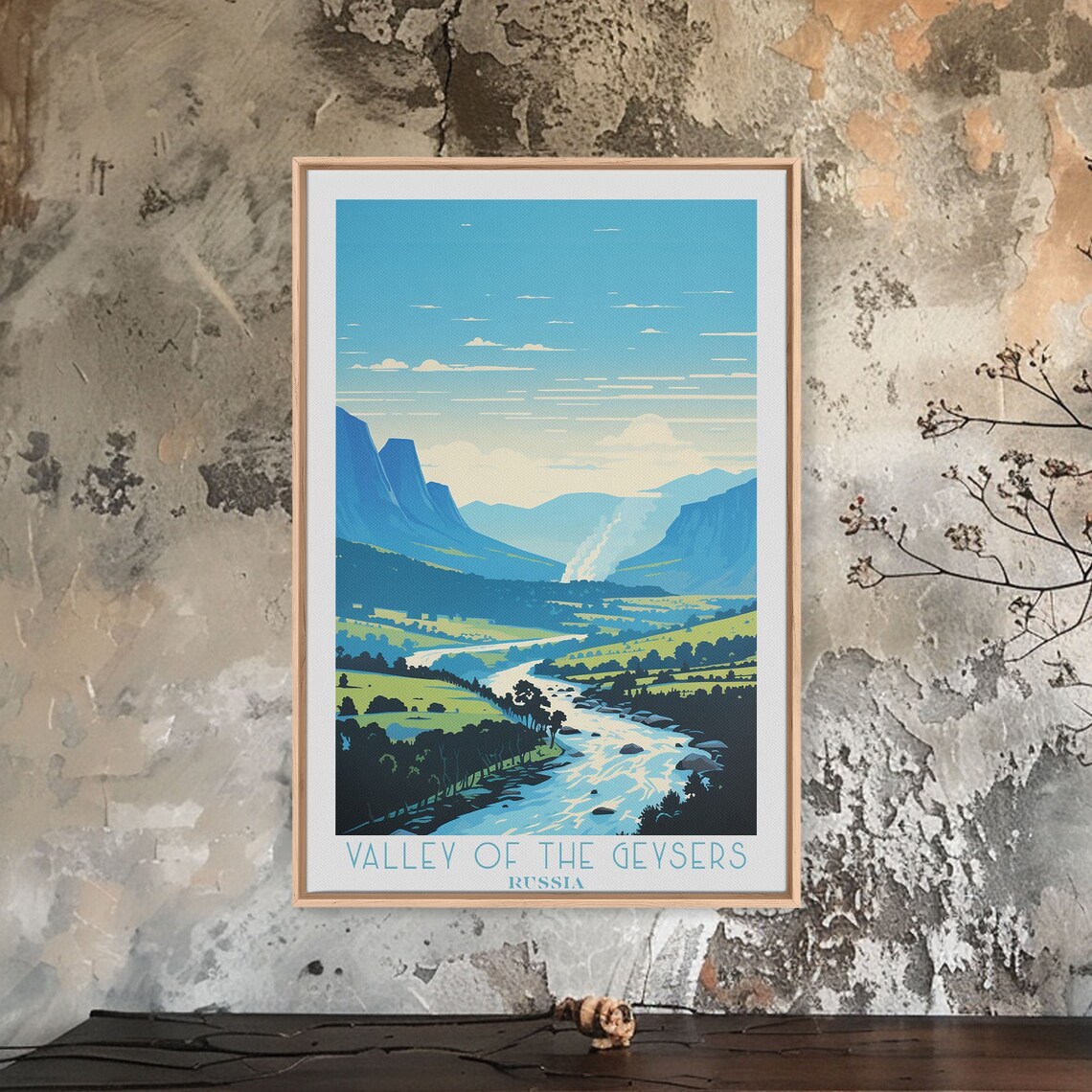 Valley Of The Geysers Russia Steaming River Valley View Travel Poster - Image 3