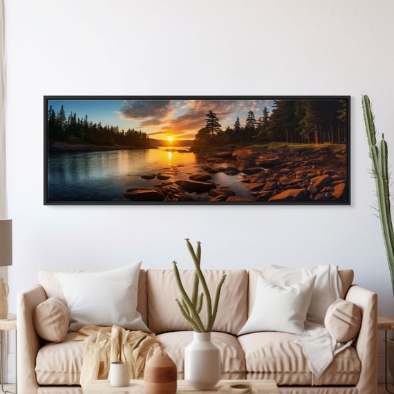 Photographic Panoramic Of Acadia National Park Sunset Photography National Park Art Framed Print Landscape Photography