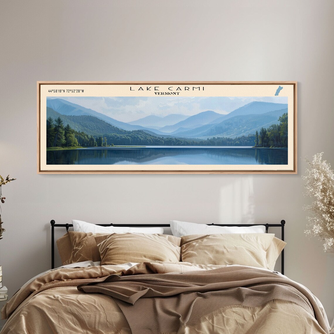 Lake Carmi Vermont Layered Blue Mountain Lake View Travel Poster - Image 3