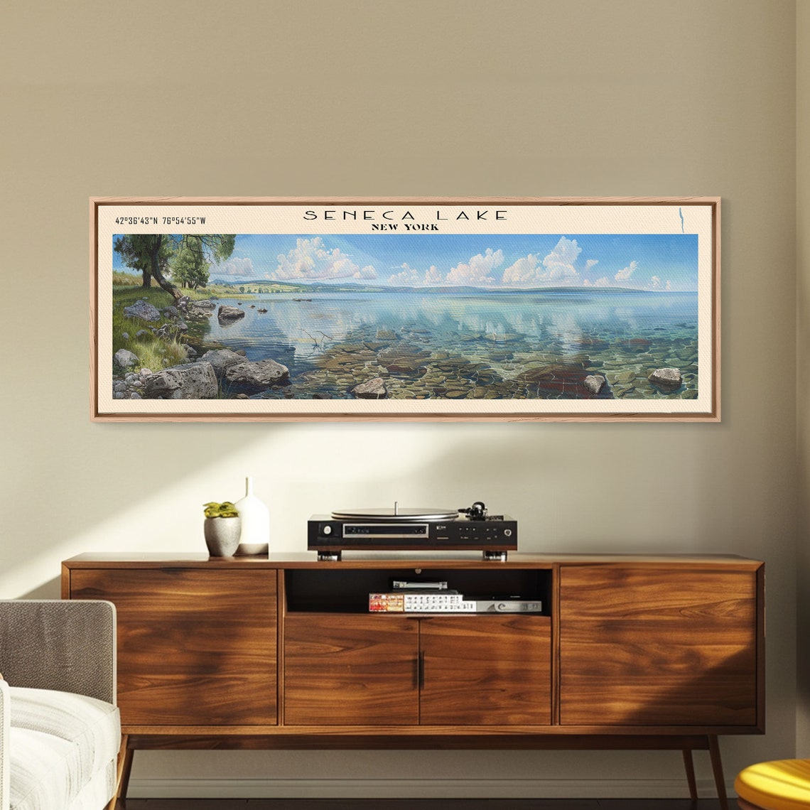 Seneca Lake New York Crystal Clear Rocky Shore Summer Travel Poster - Image 3