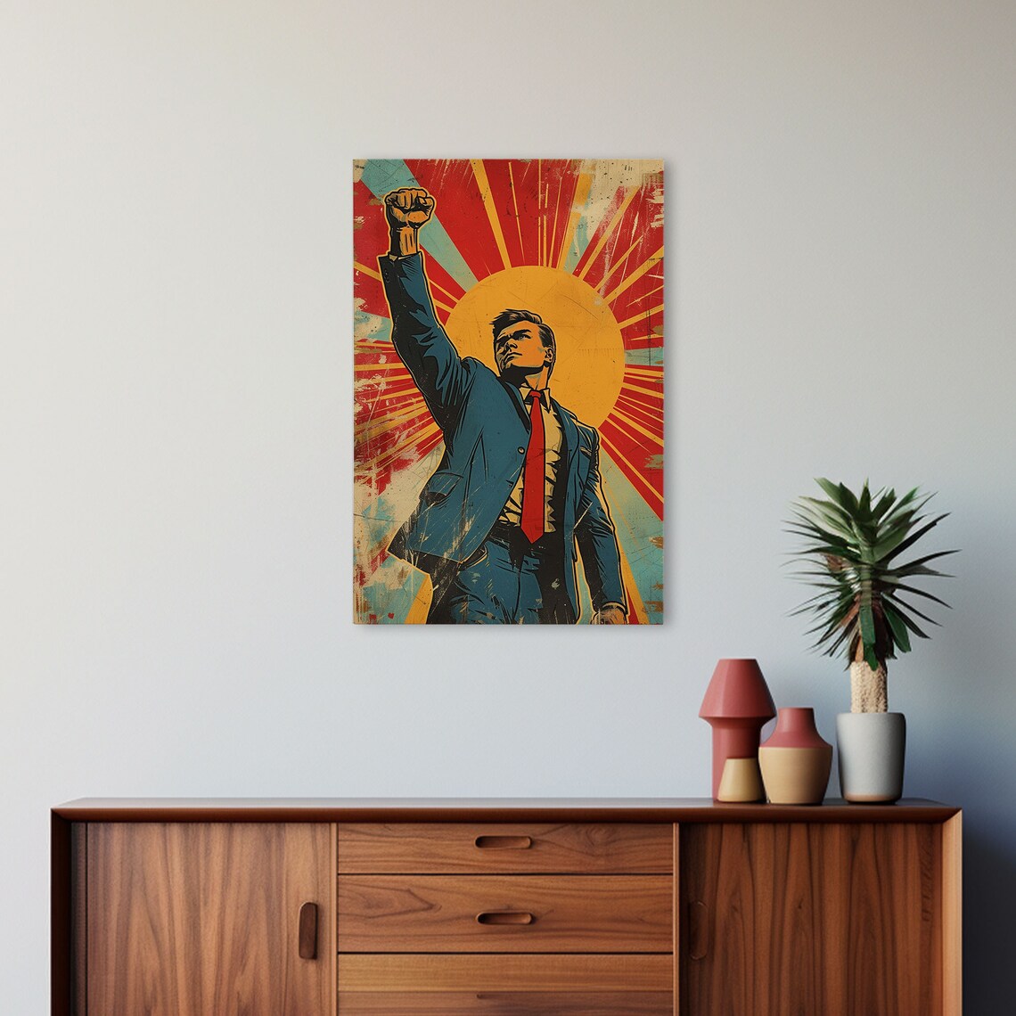 Capitalism Propaganda Poster, 1950s Retro Comic Art - Image 5
