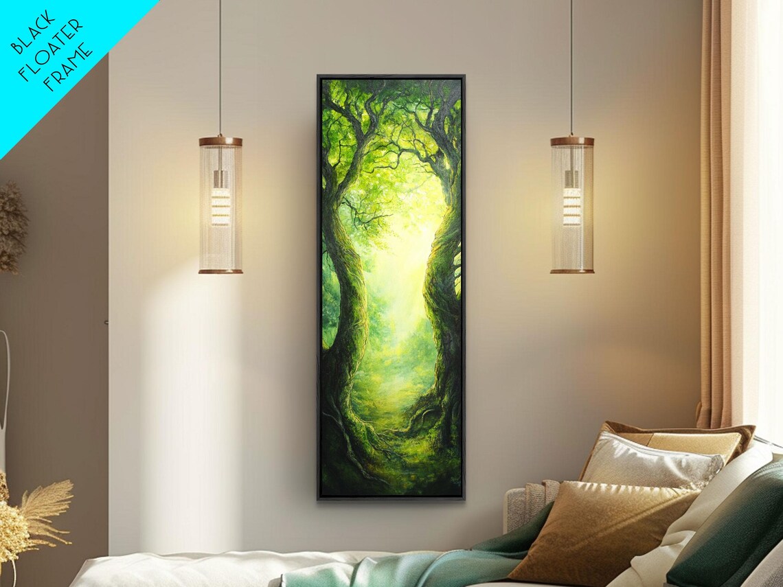 Enchanted Forest Archway Glowing Green Fantasy Nature Travel Poster - Image 2