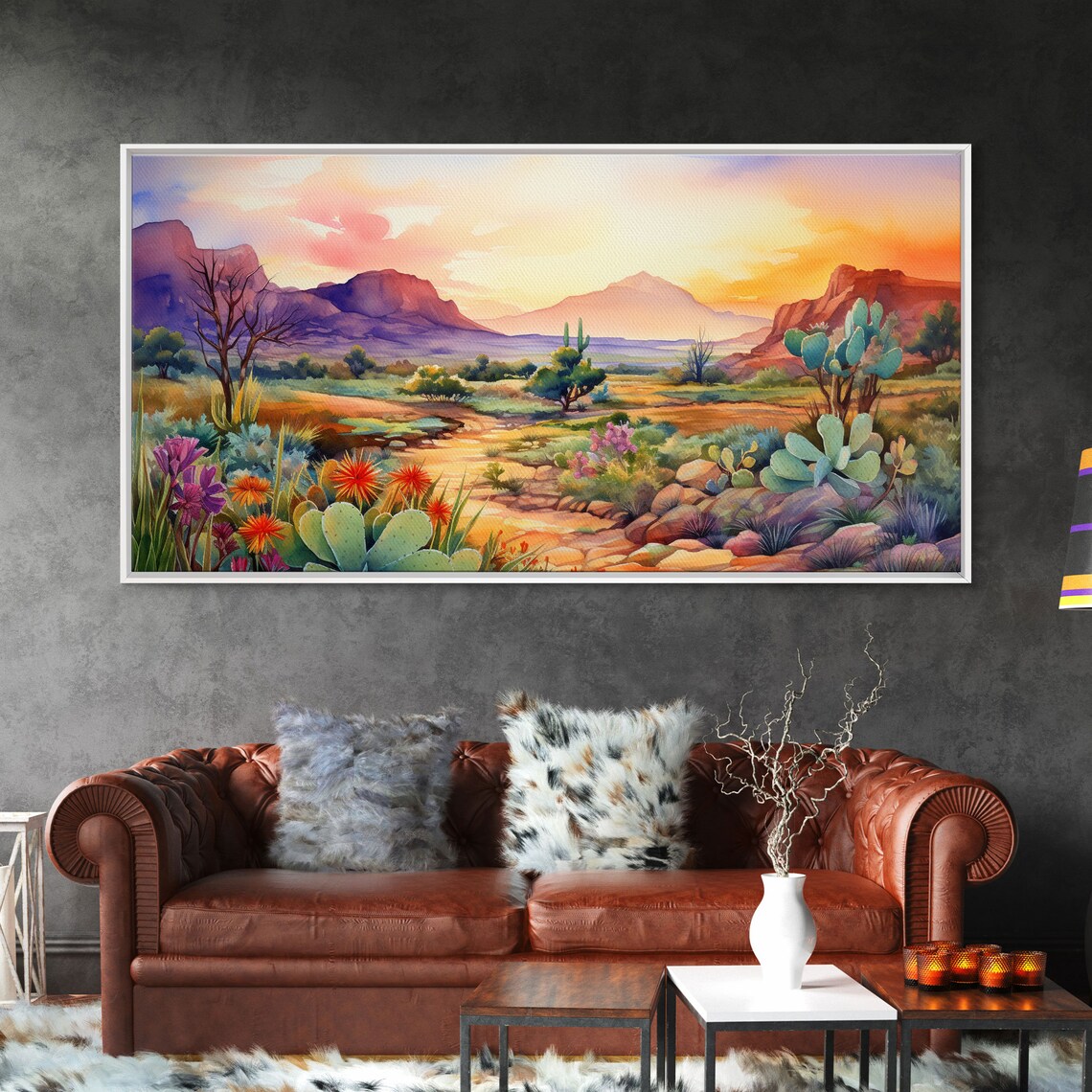 Southwestern Desert Landscape, Mid-Century Modern Art Print - Image 6