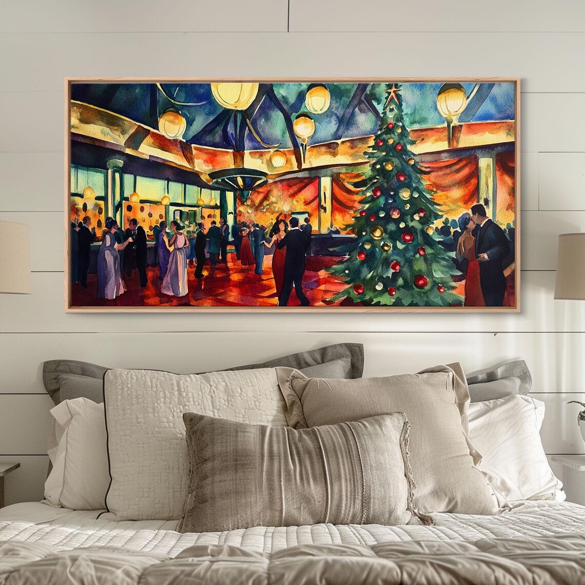 Christmas Grand Ballroom Dancing Couples Holiday Gala Art Print - Image 6