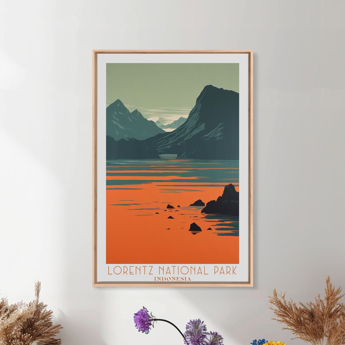 Lorentz National Park Indonesia Sunset Lake Mountains View Poster - Image 6
