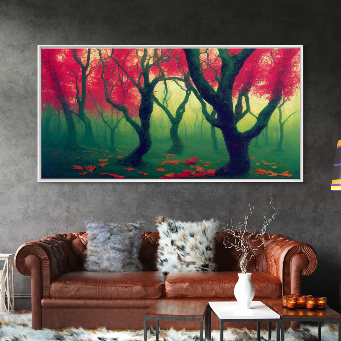 Japanese Maple Forest, Nature Landscape Art Print