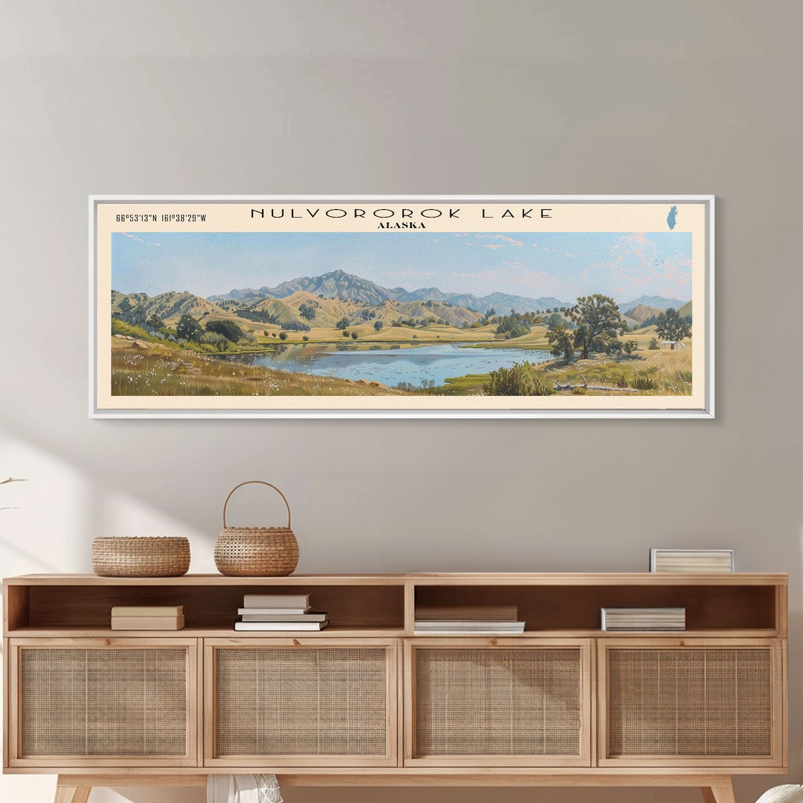 Nulvororok Lake Alaska Golden Summer Tundra Hills Blue Lake Poster - Image 3