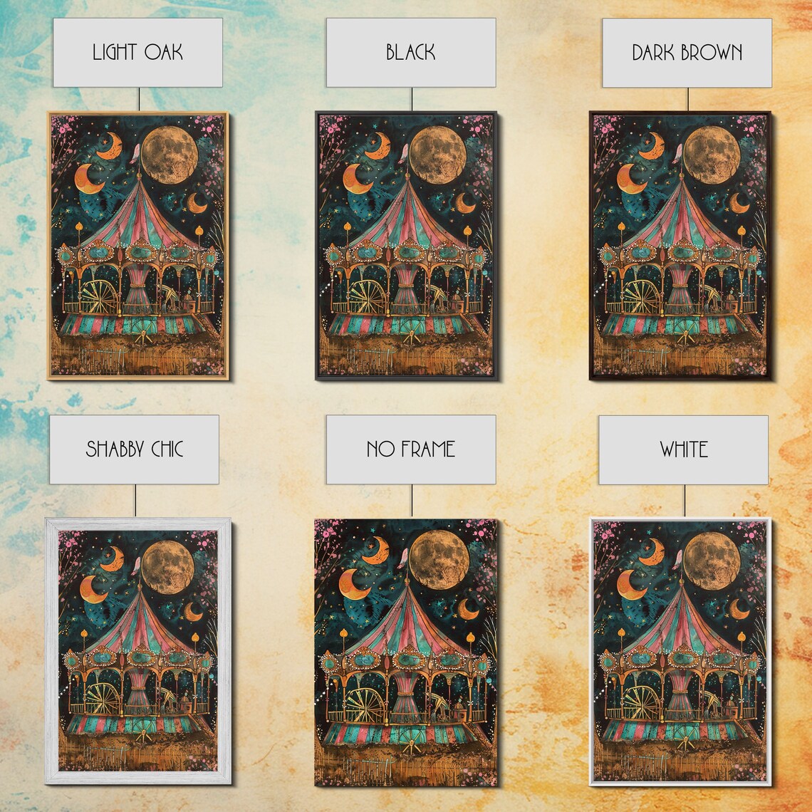 Spooky Haunted Carnival Halloween Cottage Core Art Print - Image 2