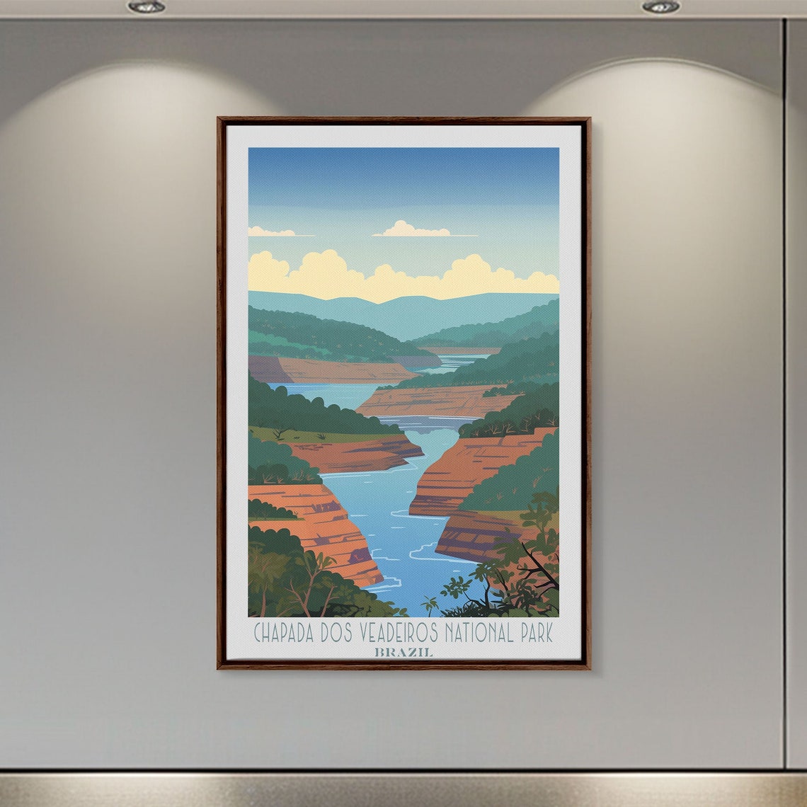 Chapada Dos Veadeiros Brazil Red Cliff River Canyon View Travel Poster - Image 2