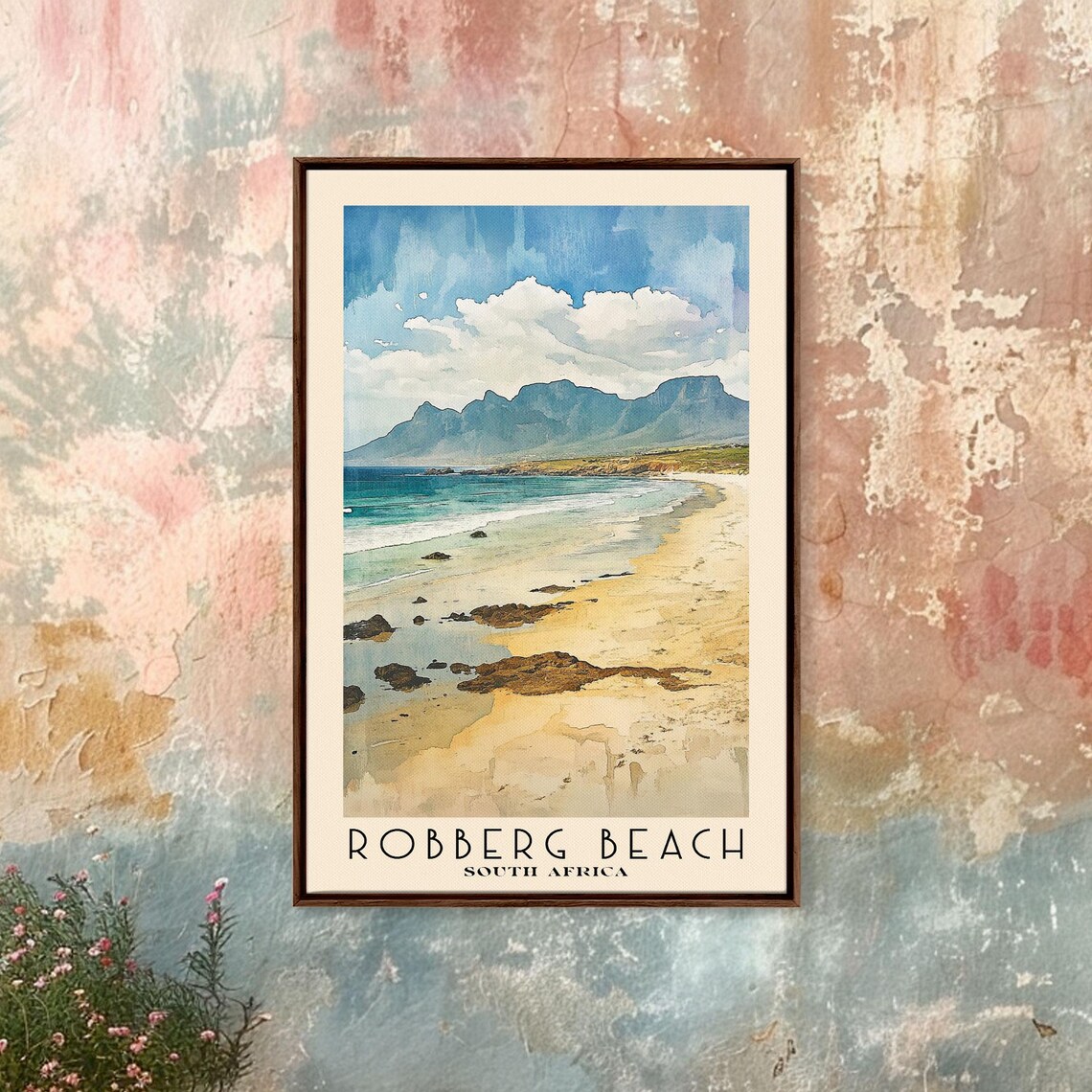 Robberg Beach South Africa Rocky Shore Mountain View Travel Poster - Image 4