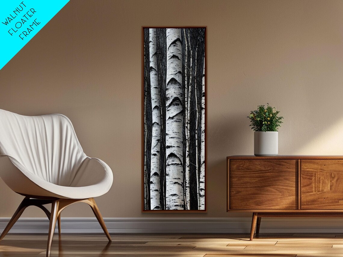 Birch Tree Forest Framed Print Rustic Nature Wall Art Farmhouse Rustic Bedroom Or Living Room Decor - Image 3