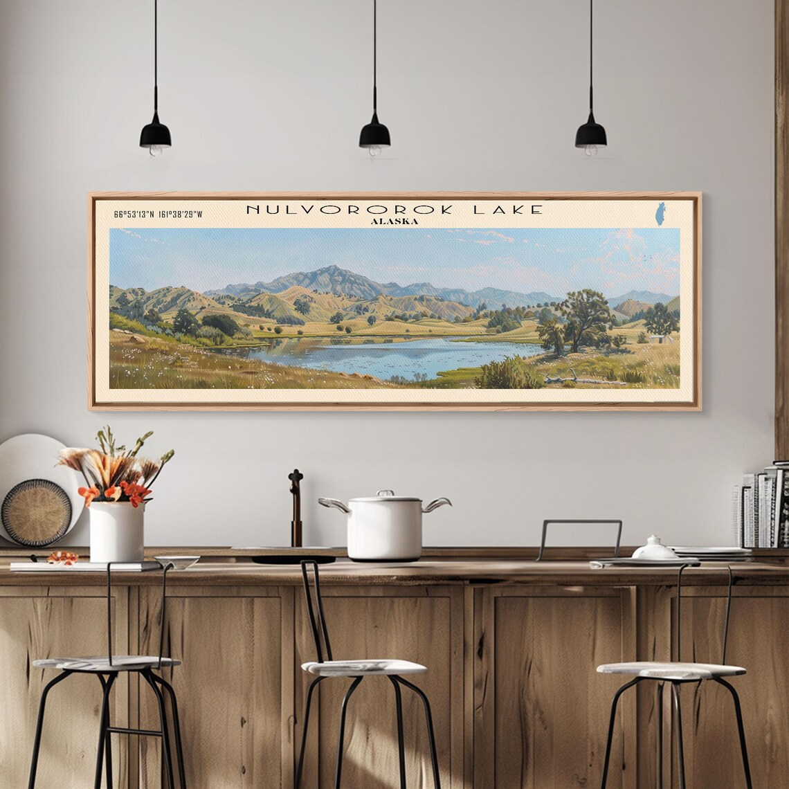 Nulvororok Lake Alaska Golden Summer Tundra Hills Blue Lake Poster - Image 4