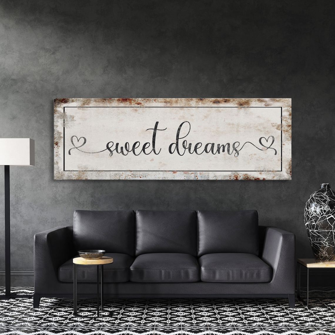 Sweet Dreams Bedroom Wall Decor, Distressed Art Print - Image 4